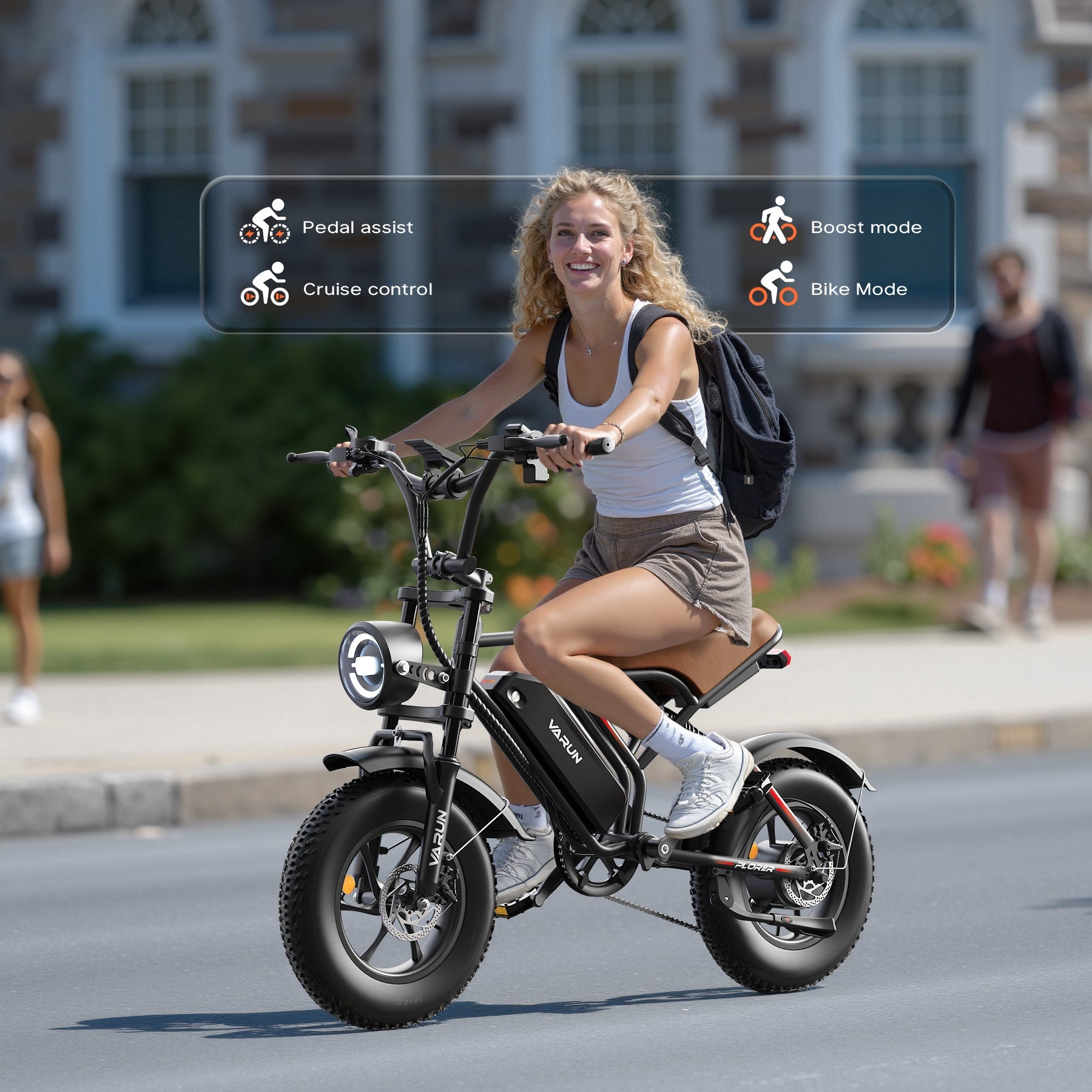 The woman is enjoying her riding